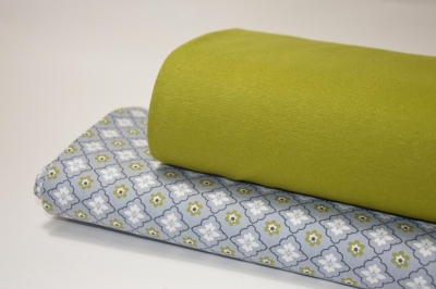 Baumwolle "Sunday" Blumen Muster rauchblau